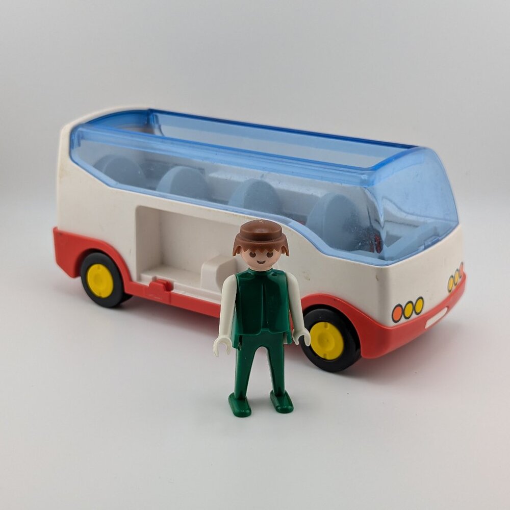 Playmobil 1-2-3 Travel Coach Set 6773 – Airport Shuttle Bus (Incomplete) 🚌✈️